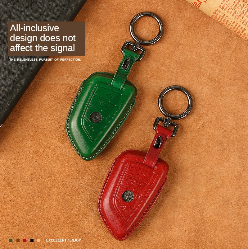

For BMW 1 2 3 4 5 6 7 Series X1 X3 X4 X5 X6 F30 F34 F10 F07 F20 G30 F15 F16 G11 Luxury Leather Smart Car Key Case Cover Fob Bag