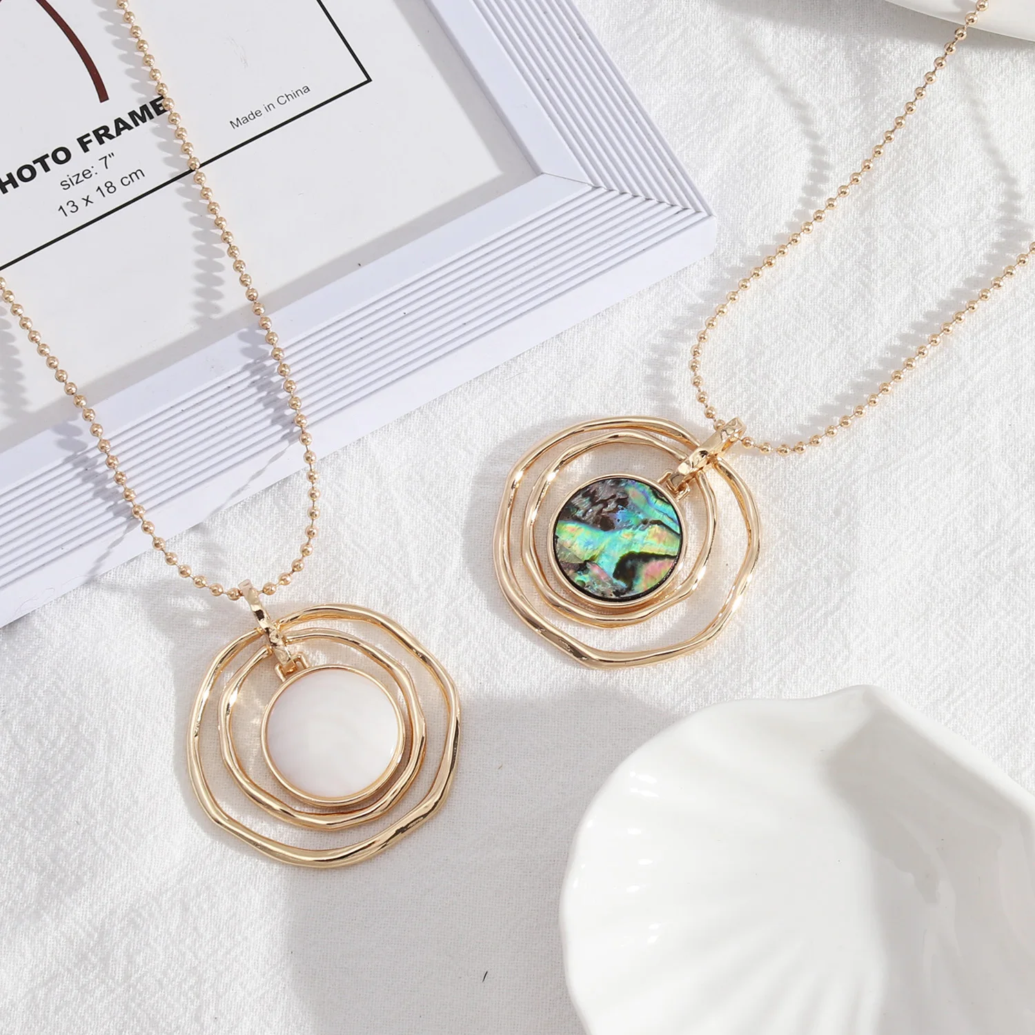 

Abalone Mother Of Pearl Lollipop Pendant Necklace Hot Fashion Jewelry For Women
