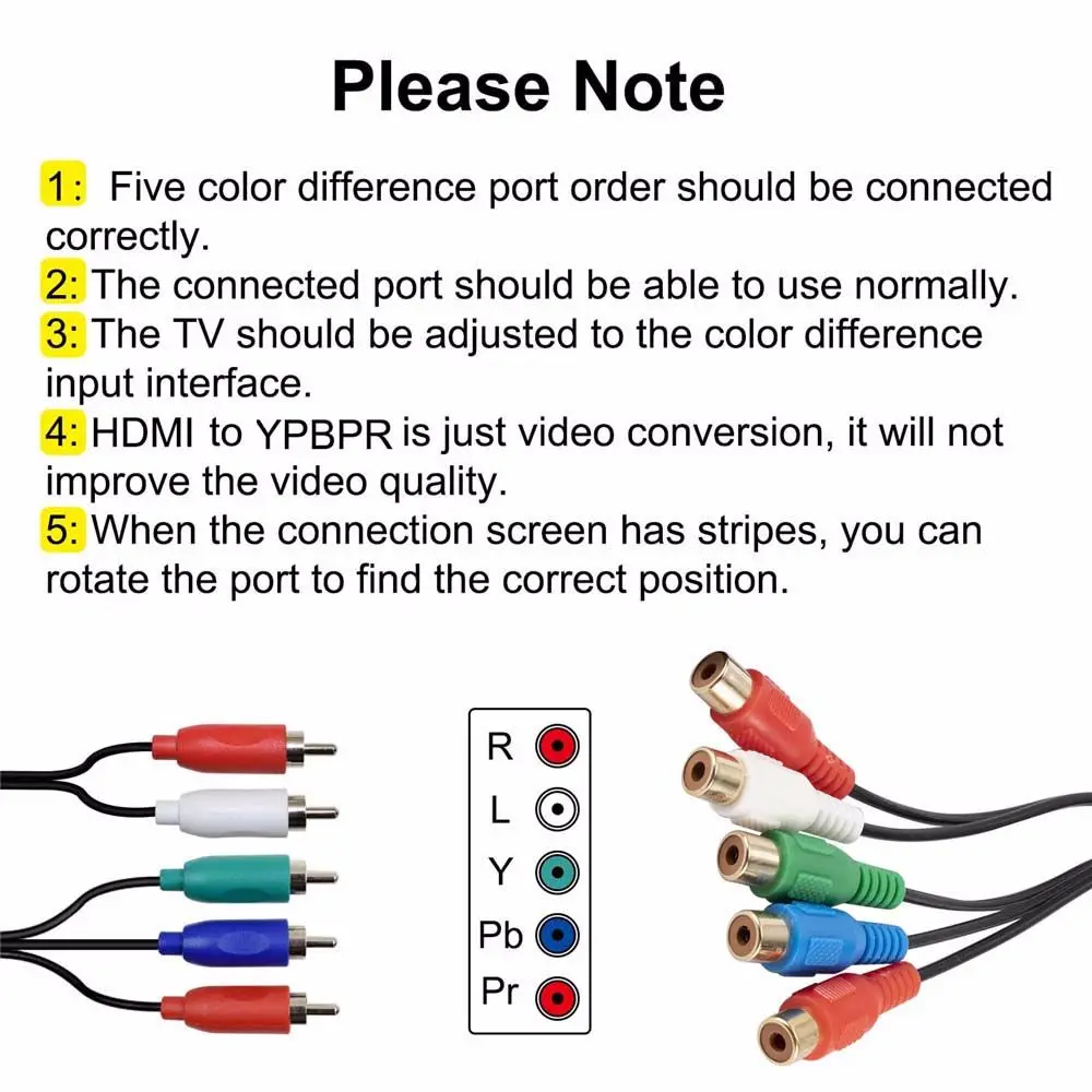 1080P видео Φ и воспроизведение HDMI-совместим с YPBPR компонентное 5RCA адаптер R/L