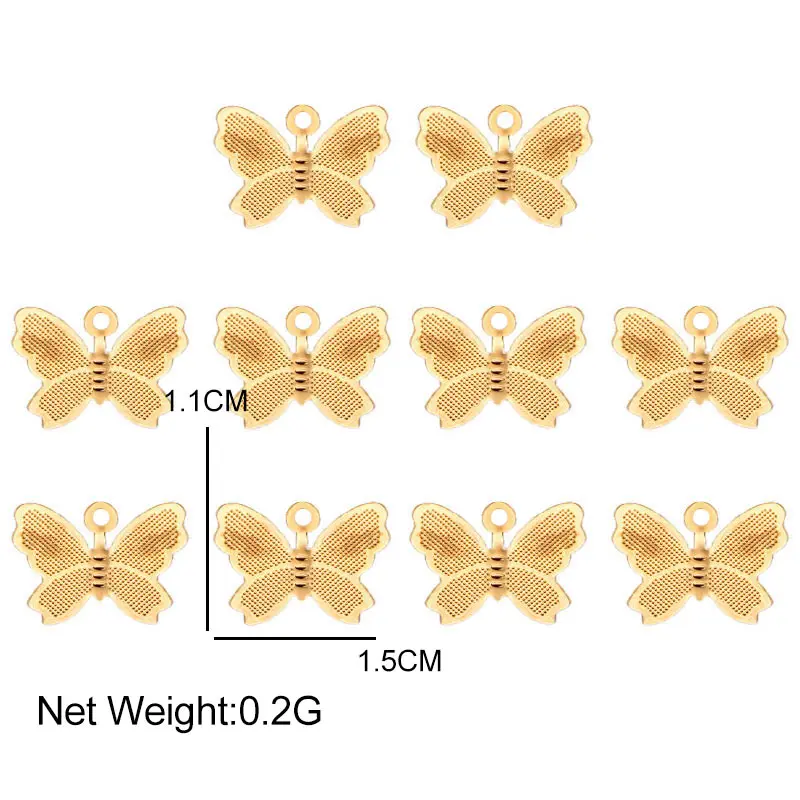 

50Pcs 11x15mm Metal Alloy Butterfly Filigree Wraps Connectors Charms Gold Silver Insect Charm DIY Jewelry Findings Accessories