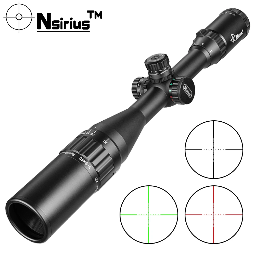 Прицел NSIRIUS 3 9x40 AOE с красной и зеленой подсветкой оптический прицел для винтовки