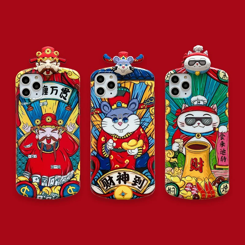 Chinese Style New Year Mobile Phone Case For iPhone 11 Pro X XR XS MAX 7 8 Plus Back Cover Mouse Doll Silicone Soft Fundas |
