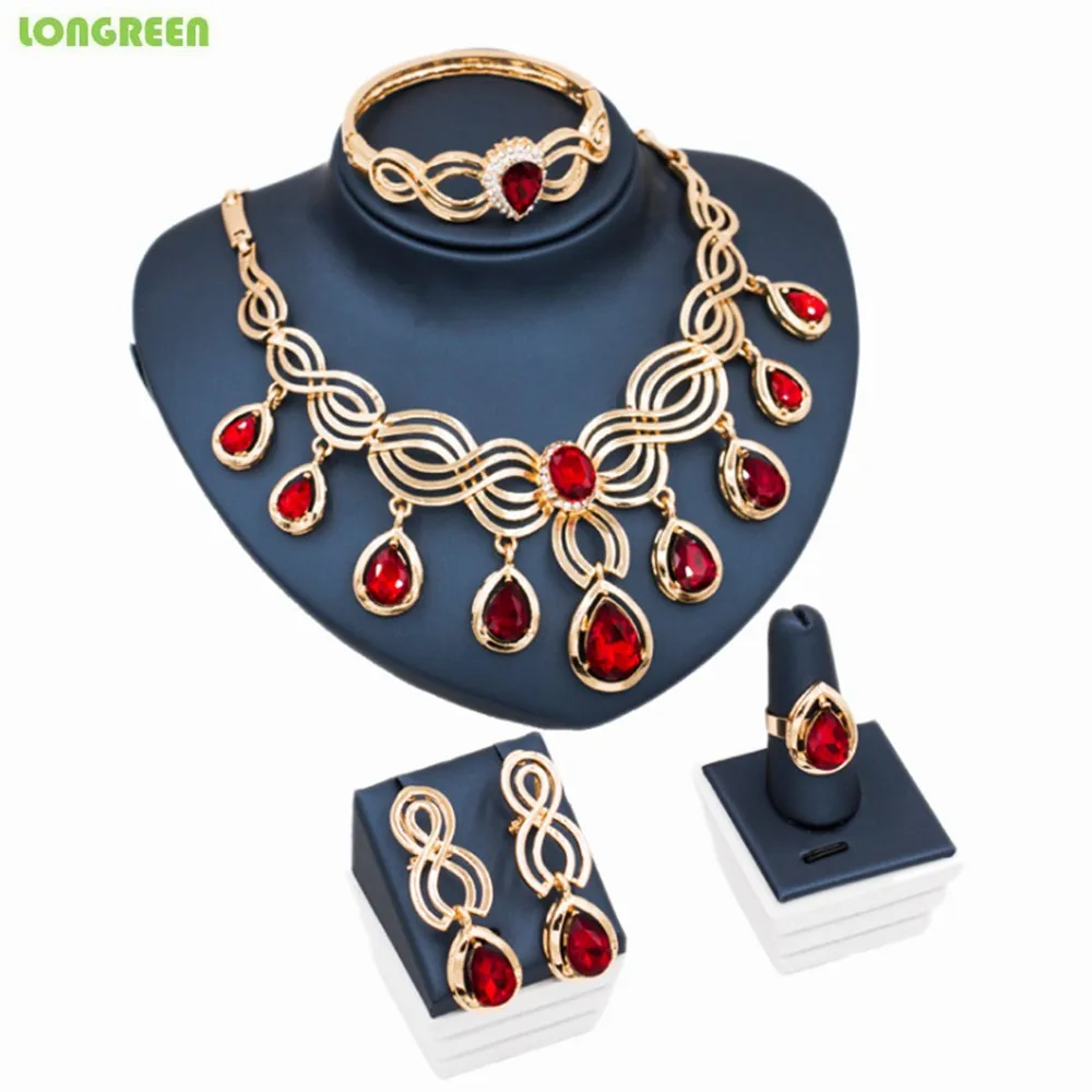 Свадебные ювелирные наборы из циркония золотые и индийские искусственные