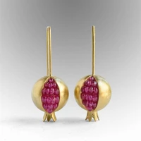 fashion gold color silver color pomegranate earrings dangle hook earrings for women female party wedding boho jewelry