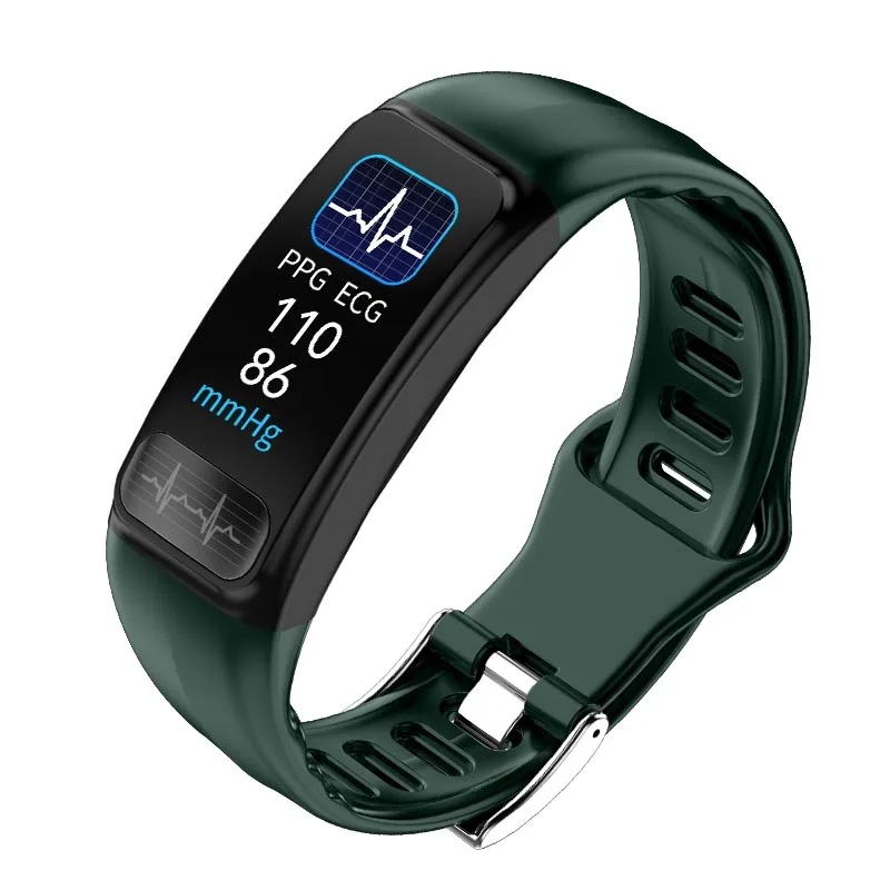 Green ECG PPG смарт-браслет здоровья спорт IP67 Водонепроницаемый сердечный ритм кровяное давление фитнес-трекер умный браслет для мужчин и женщин - Цвет: Green
