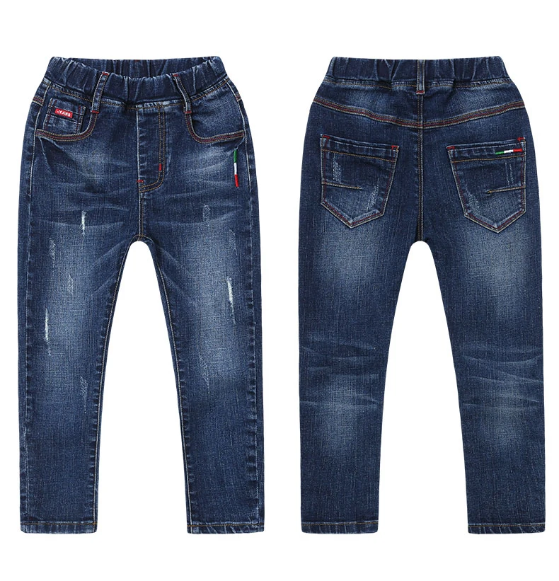 2021 Сезон весна осень Модные детские брюки Джинсы для мальчиков девочек