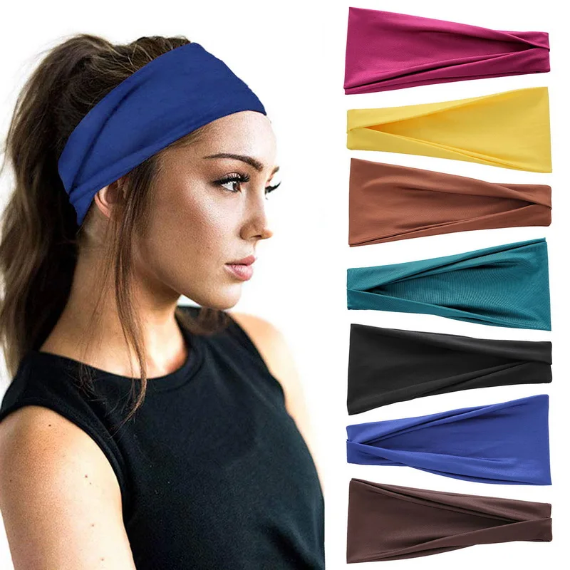 

Fashion Women Hair Accessories Soft Elastic Headband Wide Yoga Sweatband Sports bib Tube Scarf Headscarf Head Wrap Hairband