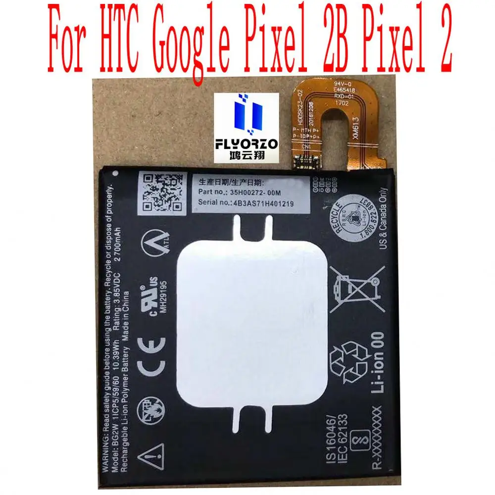 

100% новый высококачественный аккумулятор BG2W на 2700 мАч для HTC Google Pixel 2B Pixel 2 мобильный телефон