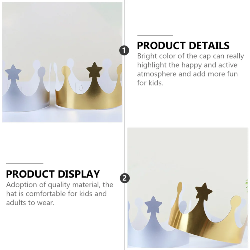 

20pcs Golden King Crowns Gold Paper Party Crown Hat Cap for Birthday Celebration
