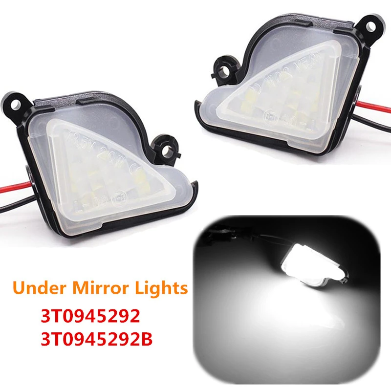 

2x 6000K White LED Under Side Mirror Light Puddle Lamps 12V For Skoda Octavia Mk3 5E 2012-2017 Superb 2 Octavia 3 3T0945292