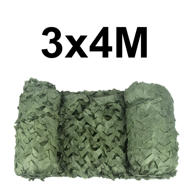 WELEAD 3x4M Reinforced Camouflage Net Military White Blue Sand Black for Outdoor Awning Garden Shade Hide Mesh 3x4 4x3 3*4M 4*3M - Цвет: Green