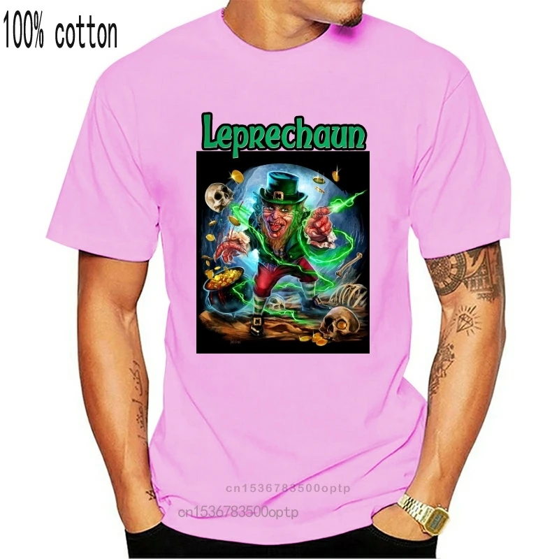 

Новинка, футболка для любителей Хэллоуина с мифом о Leprechaun, Черная Мужская хлопковая футболка, футболка в стиле Харадзюку
