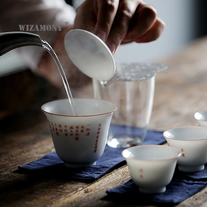 1 шт. WIZAMONY ручная роспись китайский кунг-фу чайный набор gaiwan чайник чашки ярмарка