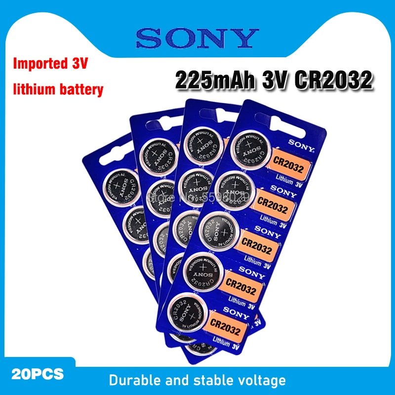 Оригинальный литиевый аккумулятор для часов sony CR2032 20 шт./лот 3 в калькулятор с