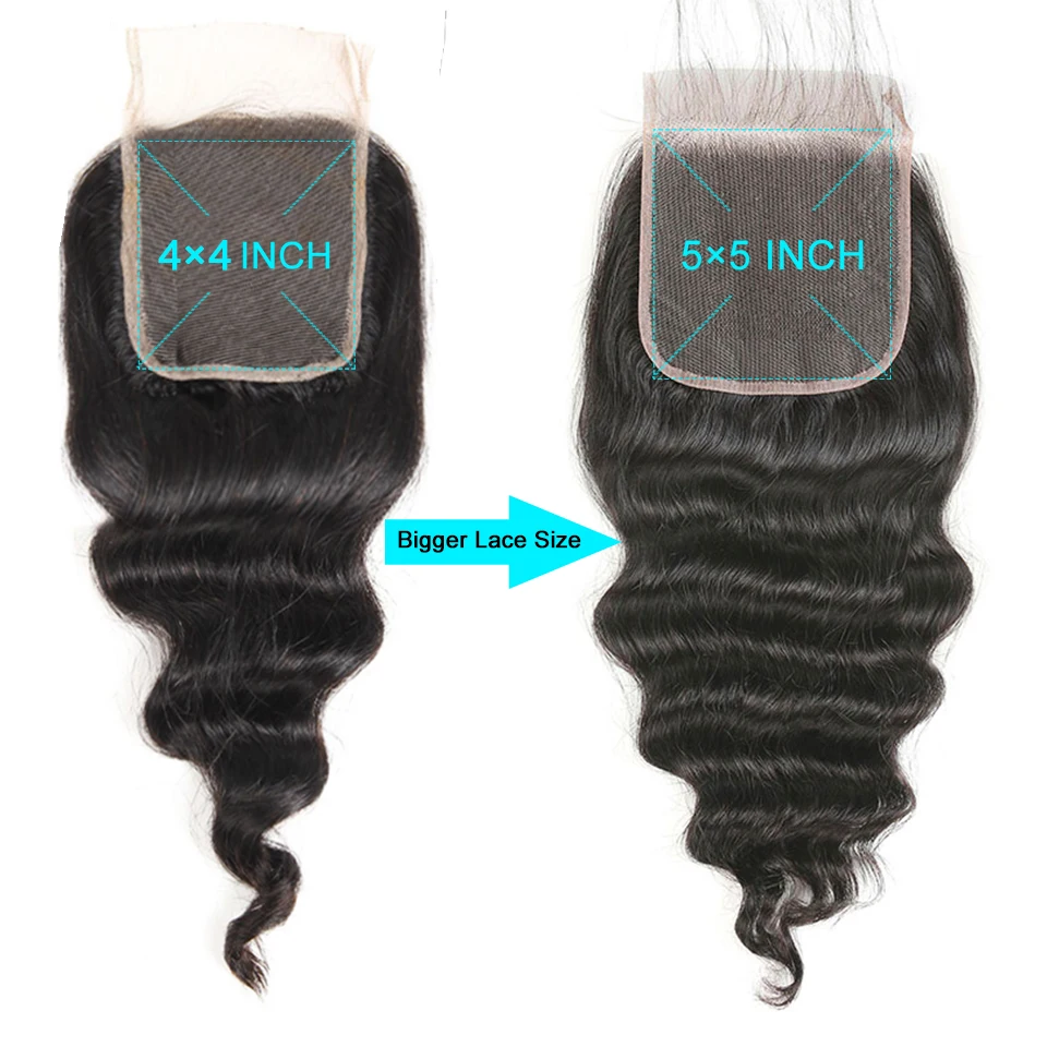 Али грация волосы бразильские свободные волнистые 3 пучка с 5х5 кружевной