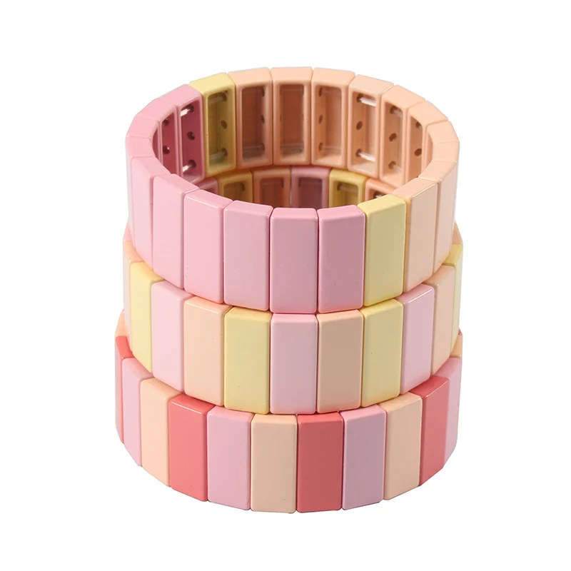 Браслет с эмалью и бусинами для девочек Плетеный Многоцветный браслет ручной