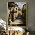 Картина маслом на холсте в стиле ретро, садовый ландшафт, цветок, классический постер, Настенная картина для гостиной, украшение для дома