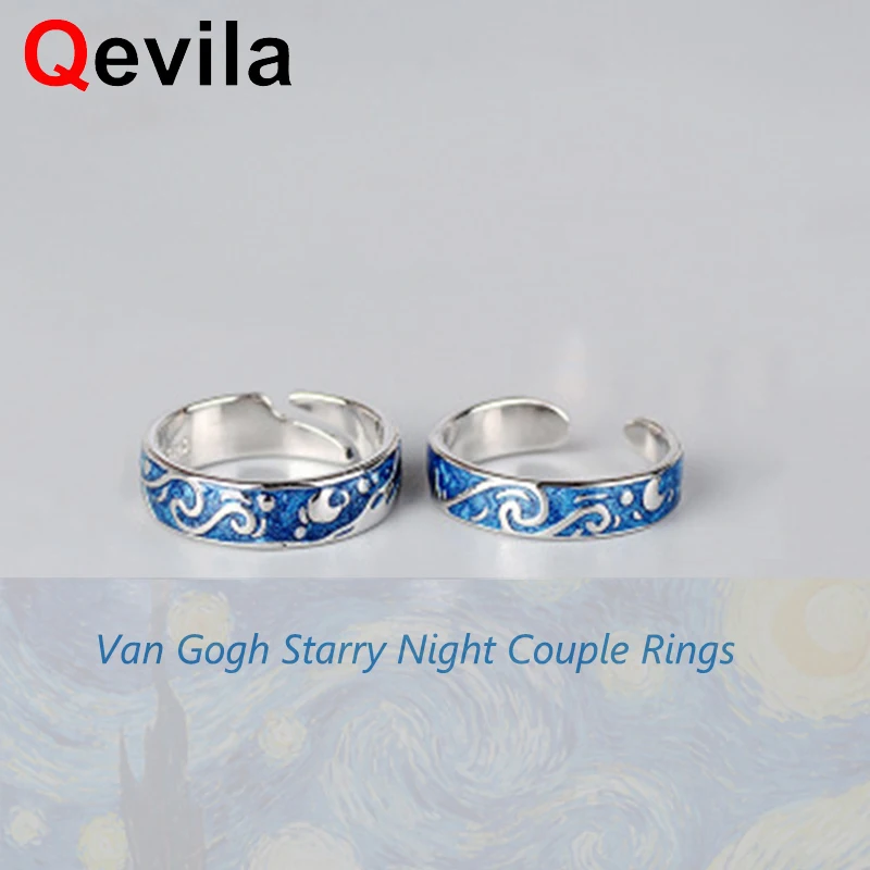 Qevila горячая Распродажа модные кольца Ван Гога ювелирные изделия Покрытые 925