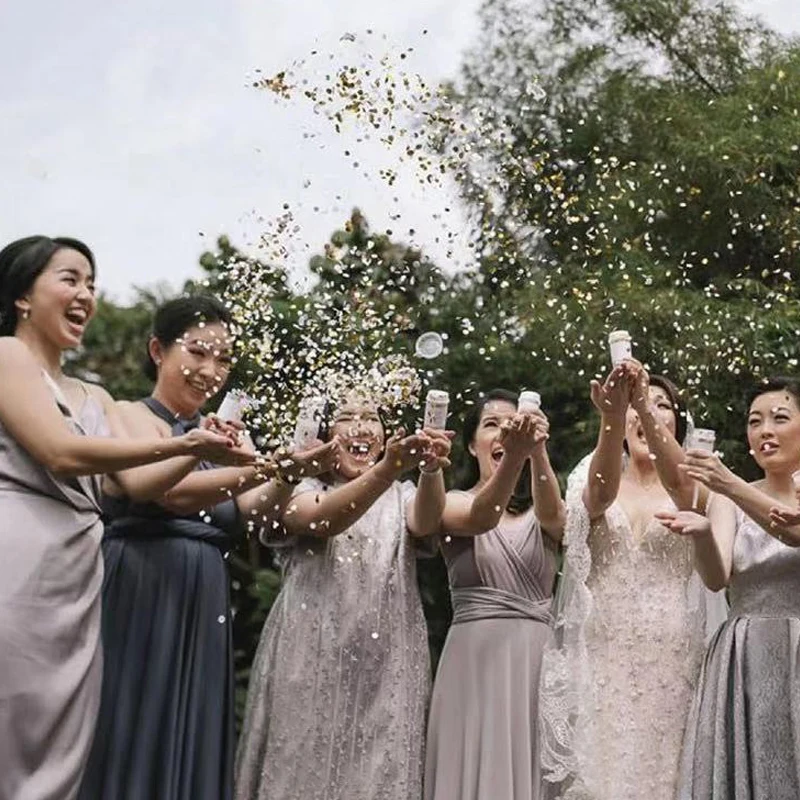 Ручная толкающая разноцветная любовь измельченная бумага трубка Свадебная