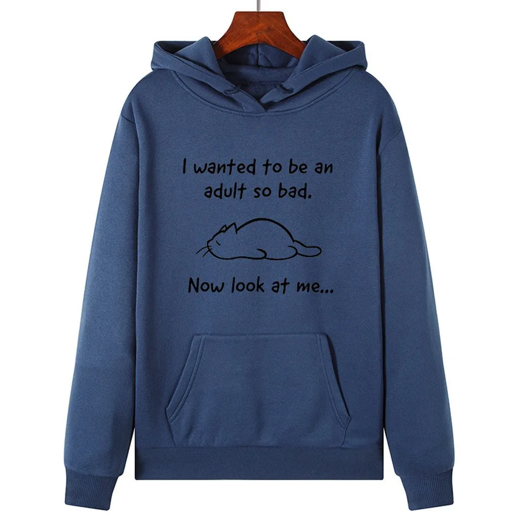 Новинка 2019 толстовка женская Повседневная с длинным рукавом капюшоном свободная