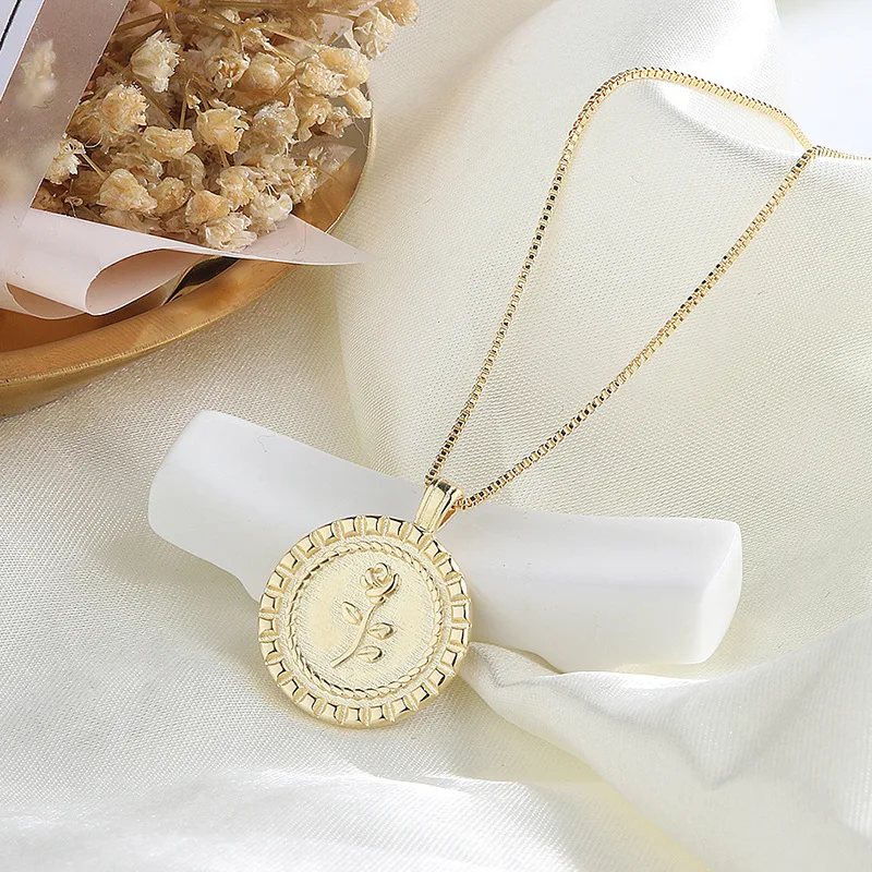 Романтичные золотого цвета подвеска в виде цветка розы ожерелье Настоящее 925