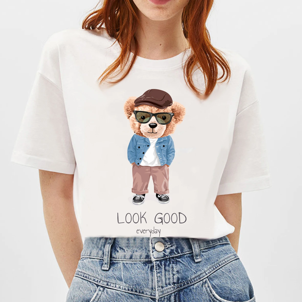 Футболка BLINGPAW с графическим рисунком мишка тедди хорошо смотрится Повседневная