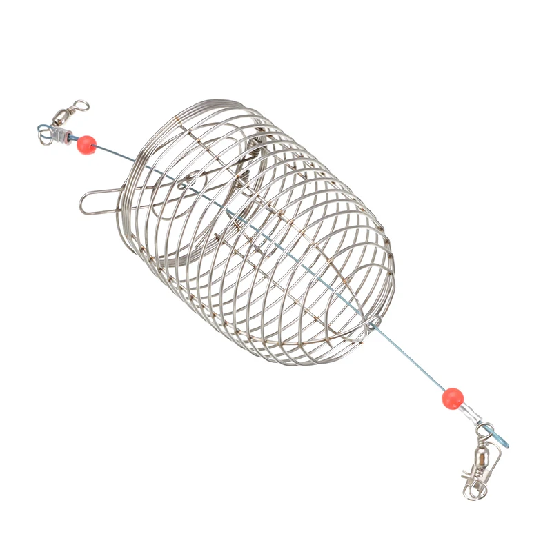 

3 Size Round Fishing Lure Cage Small Bait Cage Fishing Trap Holder Basket Feeder Holder Fishing Tackle Fishing Accessory