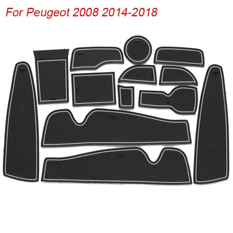 13 шт. автомобильный Стайлинг для Пежо 2008 2014-2018 латексные ворота Слот коврик