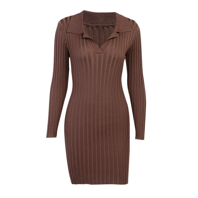

2020 Long Sleeve Women's Dress Elegant Women's Dress Gown Corset Christmas Knitted Women's Dress Winter Long Sleeve Women