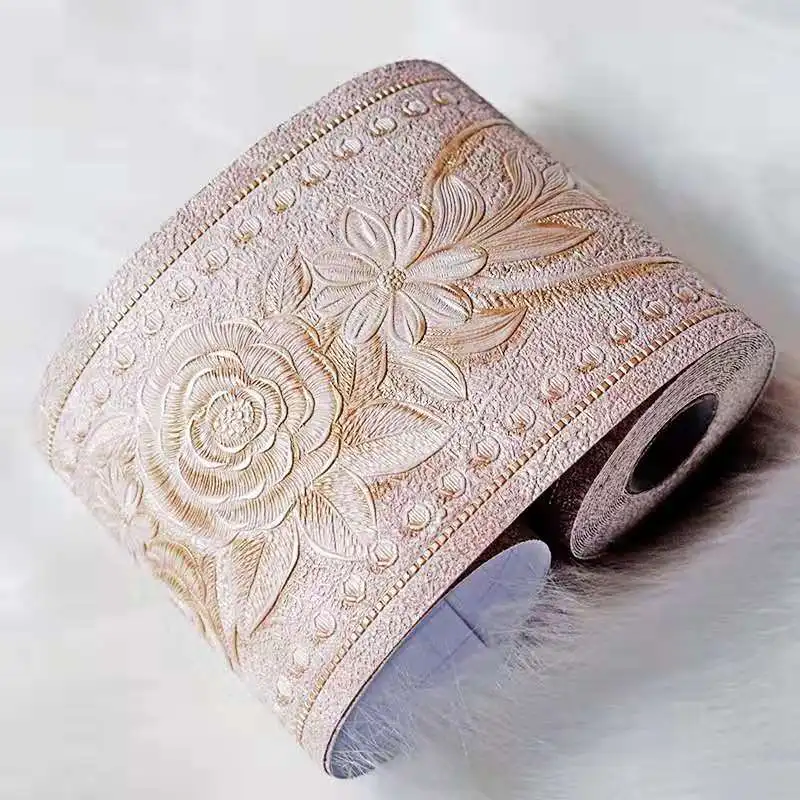 YX-pink peony DIY Emboss стикер на стену s виниловый водонепроницаемый домашний декор самоклеющиеся обои для ног линия талии стикер украшения кухни - Цвет: YX-pink peony