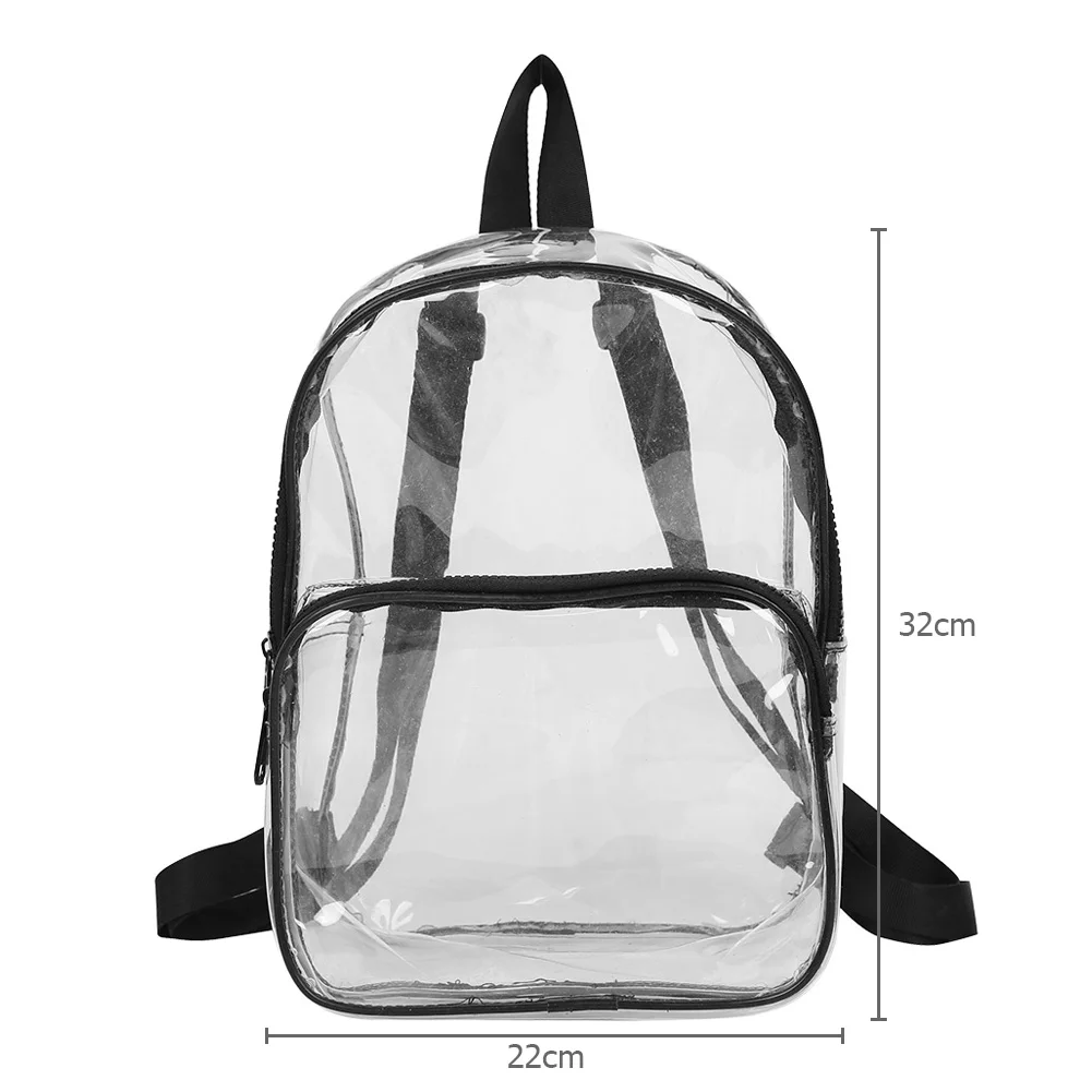 

Unisex Waterproof Clear Transparent PVC Backpack for Adults and Students Women School Bags Knapsacks Shoulder Bags