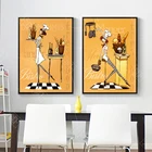 Скандинавский креативный женский шеф-повар, Картина на холсте, настенные плакаты с принтами, настенные художественные картины для кухни, Современный домашний декор, без рамки