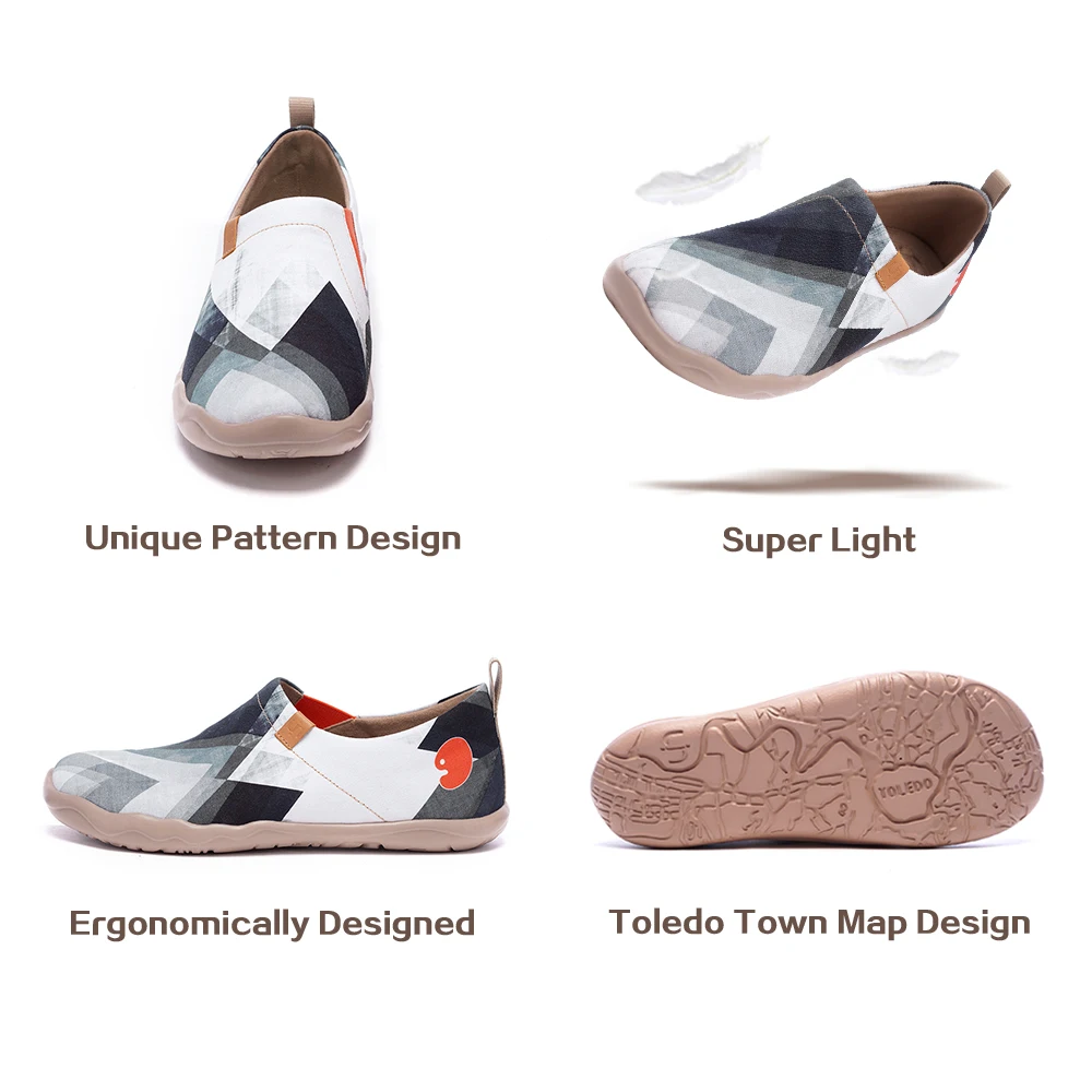 Мужские парусиновые туфли UIN белые Лоферы ручной работы с широкими ногами