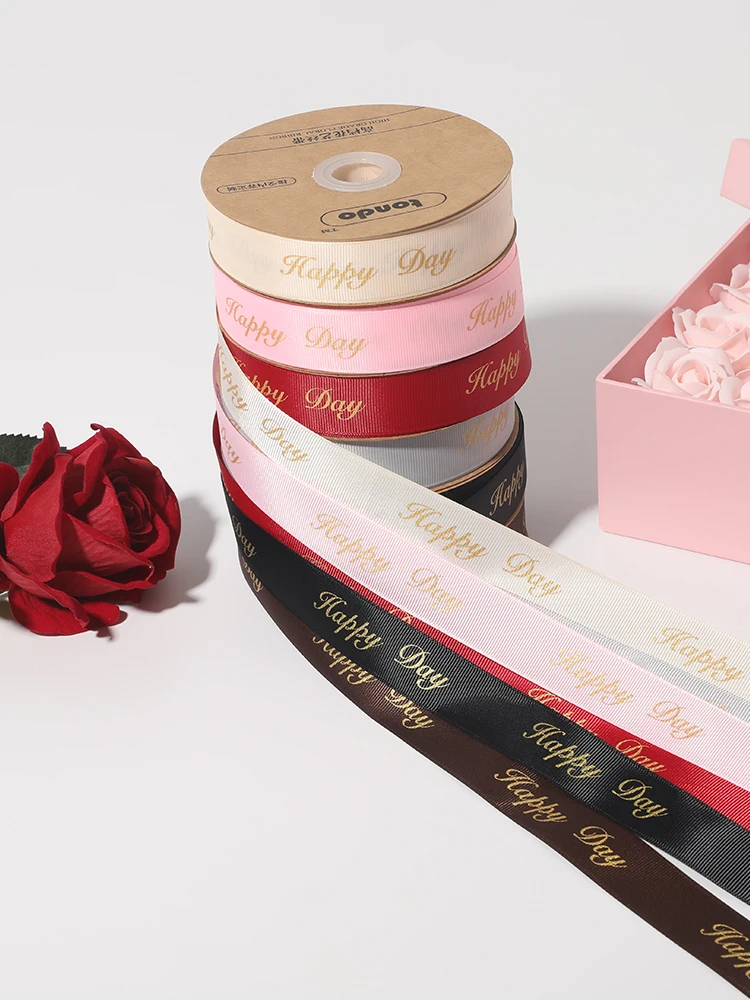 Jiuxia оптовая продажа с фабрики один цвет шелкография атласная лента букет