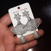 luxury rhinestones earrings big dangle drop shiny crystal long earring weddings party fashion jewelry gifts bijoux 2022 ukmoc