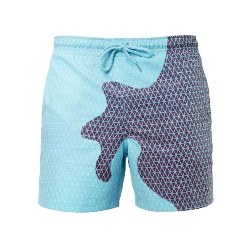 

summer shorts men Quick Dry Drawstring Color Changing Beach Shorts Swimming Trunks daily wear