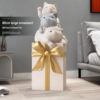 home decor large floor decoration of living room cat frp animal floor ornament figurines for interior statues and sculptures