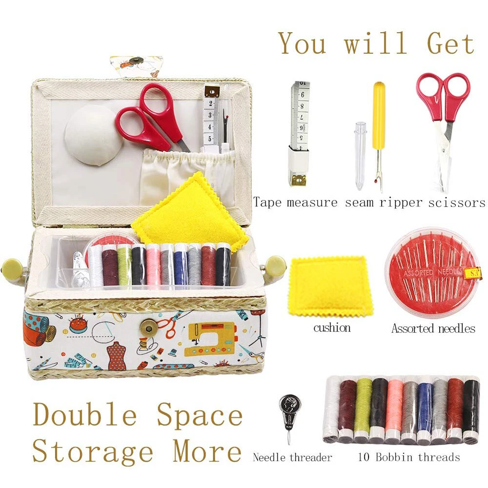 Корзина для шитья из цветной ткани корзина с иголкой набор Домашний Органайзер