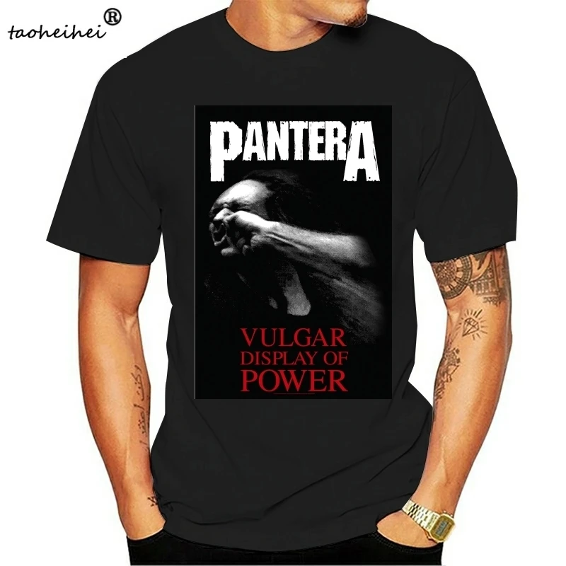 Мужская черная футболка Rockabilia Pantera Vulgar Display Of Power Недорогая модная для женщин