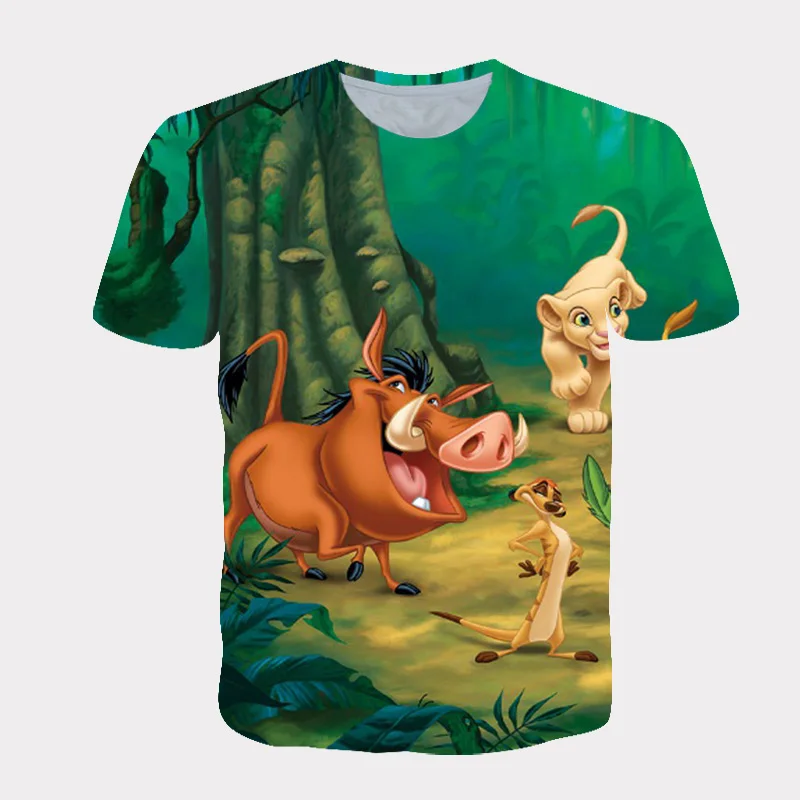 

Summer 3D Cartoon Lion King Wild Boar Starry Sky Kids t shirt Short-Sleeved Boys Sports t-shirts Children 2-14 Years Old T-shirt
