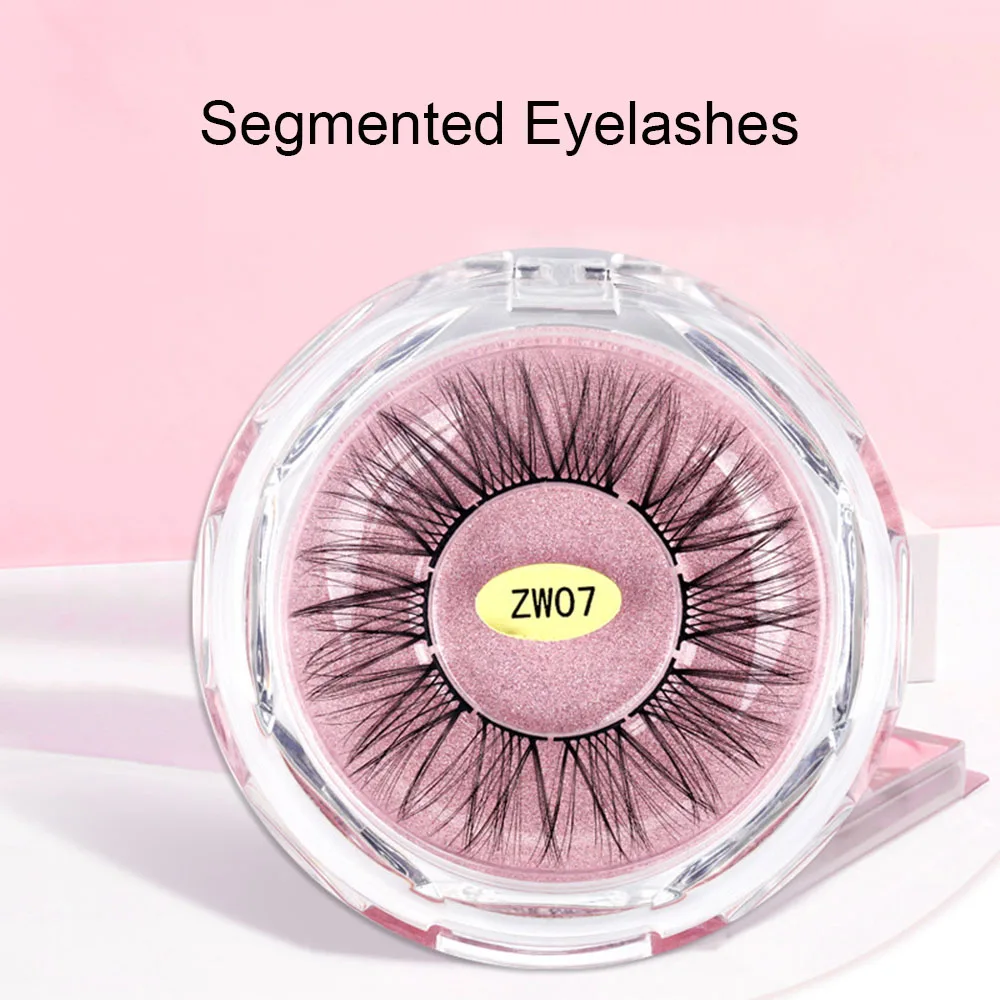 

Round Box Braided Grafted False Eyelashes Natural Thick Curling Segmented False Eyelashes Professional Makeup False Eyelashes