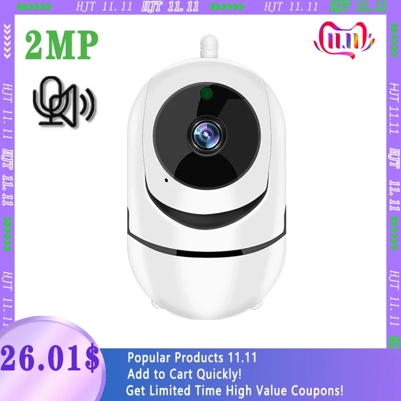 

IP-камера HJT, Wi-Fi, 1080P, PTZ, двустороннее аудио, ИК, ночное видение