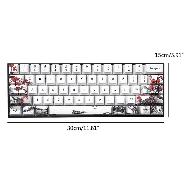 

71 Keys Wangjiang Plum Blossom Keycap Dye Sublimation OEM Profile Mechanical Keyboard Keycap For GH60 XD64 DZ60 GK61 GK64