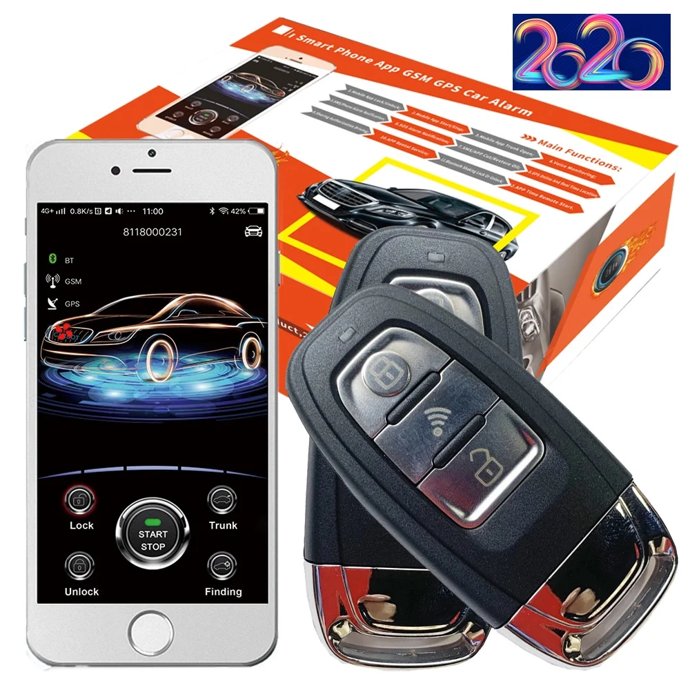Cardot 2g gps gsm смарт ключ PKE Автомобильная сигнализация Пассивный бесключевой доступ
