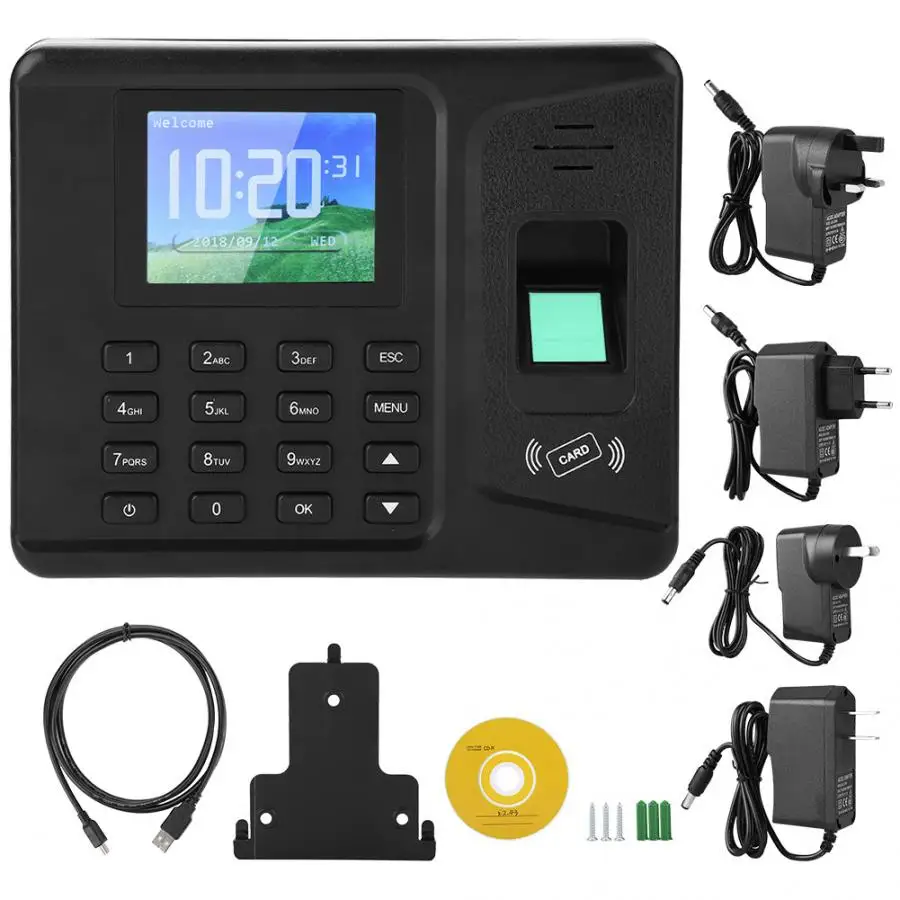 2 8 &quotTFT отпечаток пальца рекордер посещаемости Часы Время карты машина |