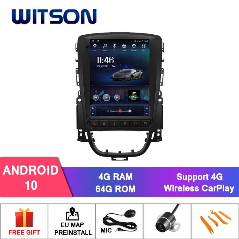 WITSON TESLA STYLE For OPEL ASTRA J/VAUXHALL HOLDEN 2010- VERISON 4GB 64GB Car Radio Multimedia Video Player Navigation GPS