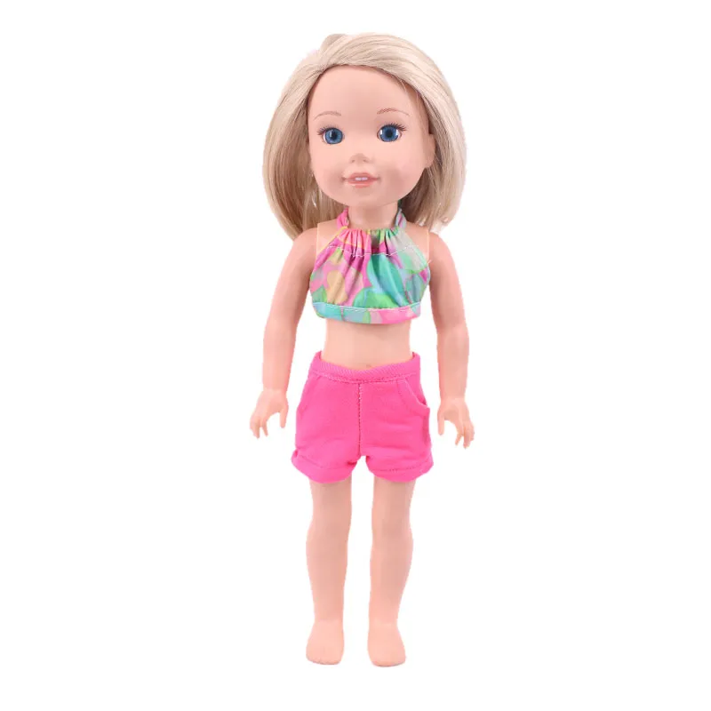 Одежда для кукол платье на бретельках разноцветная короткая юбка летнее