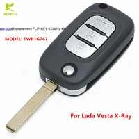 keyecu replacement uncut flip remote key 3b 433mhz pcf7961m 4a for lada granta kalina priora vesta x ray xray 2015 2019 twb1g767