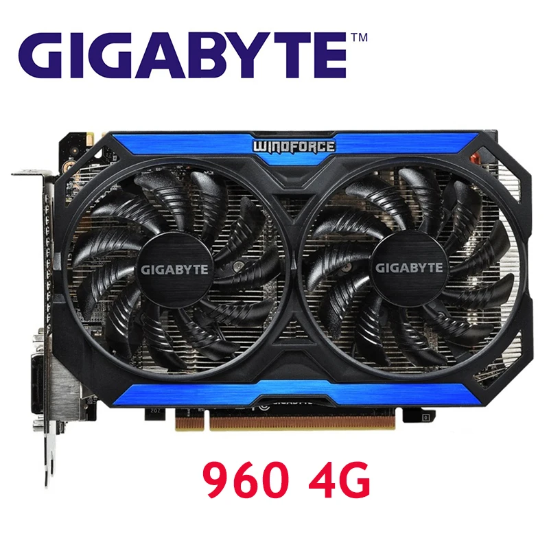 Оригинальный графический процессор GIGABYTE GTX960 4G D5 графические карты 128 бит GM206 GDDR5