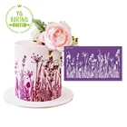 Сетчатые трафареты Dorica с цветами и листьями для свадебного торта, кружевные дизайнерские трафареты для торта, кухонные принадлежности, жаростойкая посуда